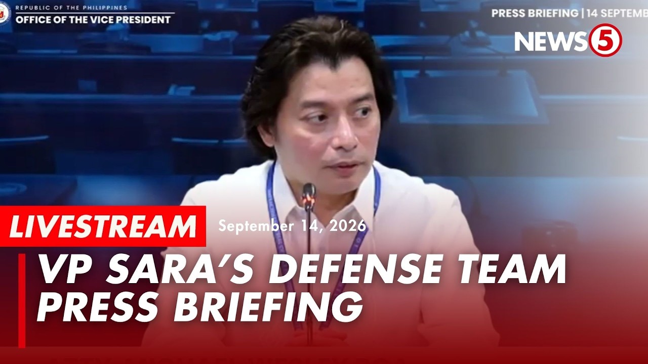 LIVE | VP Sara defense panel holds briefing after Day 24 of VP Sara impeachment trial (September 14)