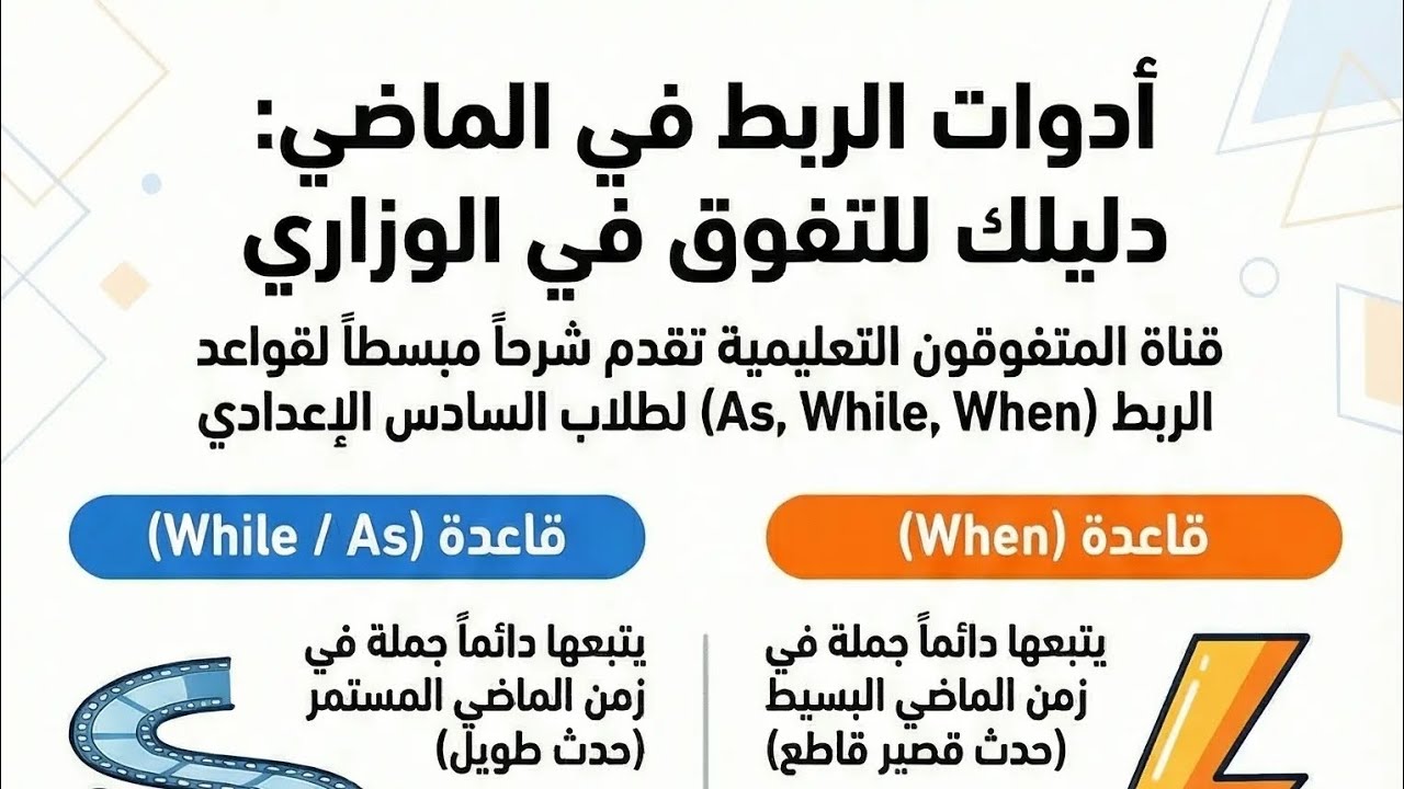 أدوات الربط في الماضي As & While & When بسهولة | Past Simple و Past Continuous  #اكسبلور #education 