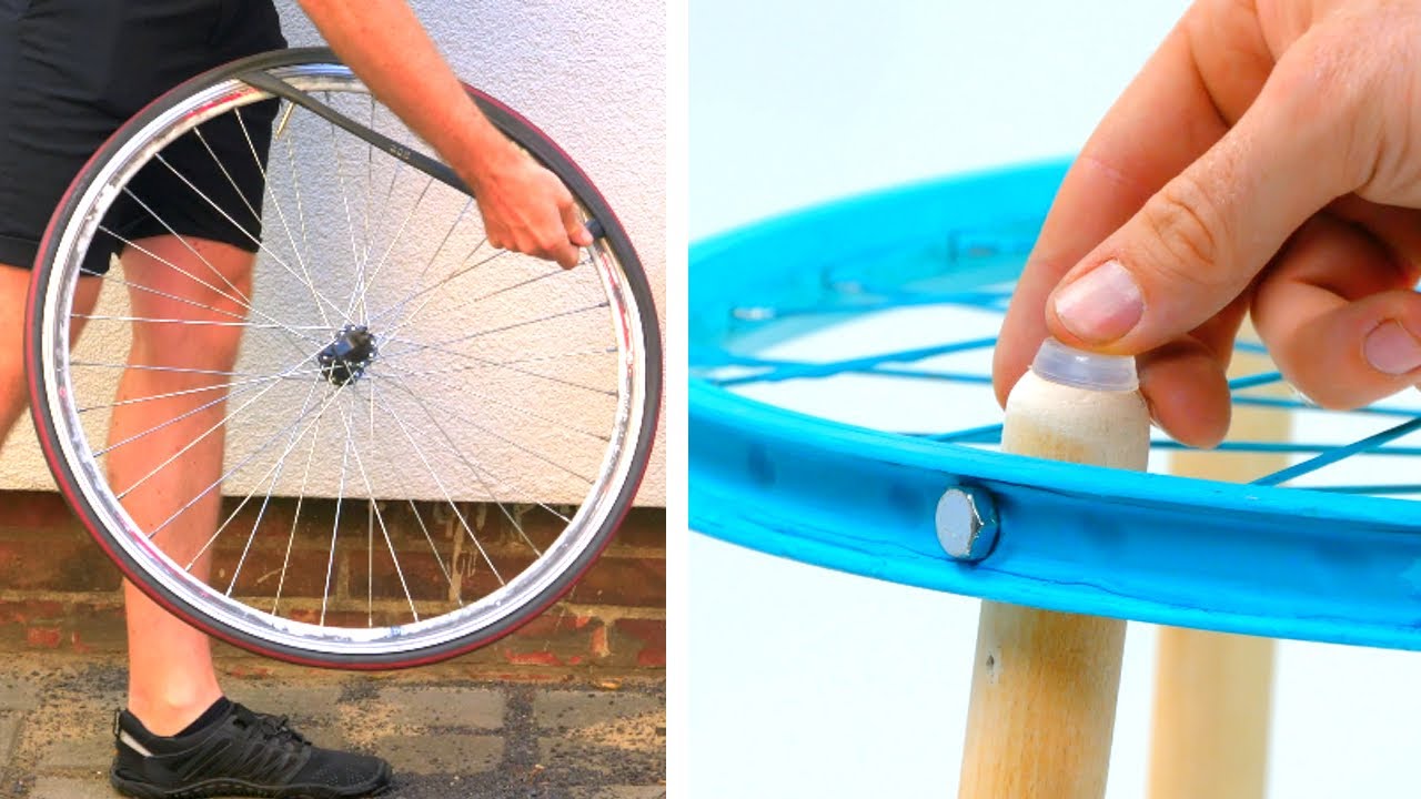 8 idee con vecchi cerchioni bici e pneumatici | Decorazioni fai da te | Riciclo creativo