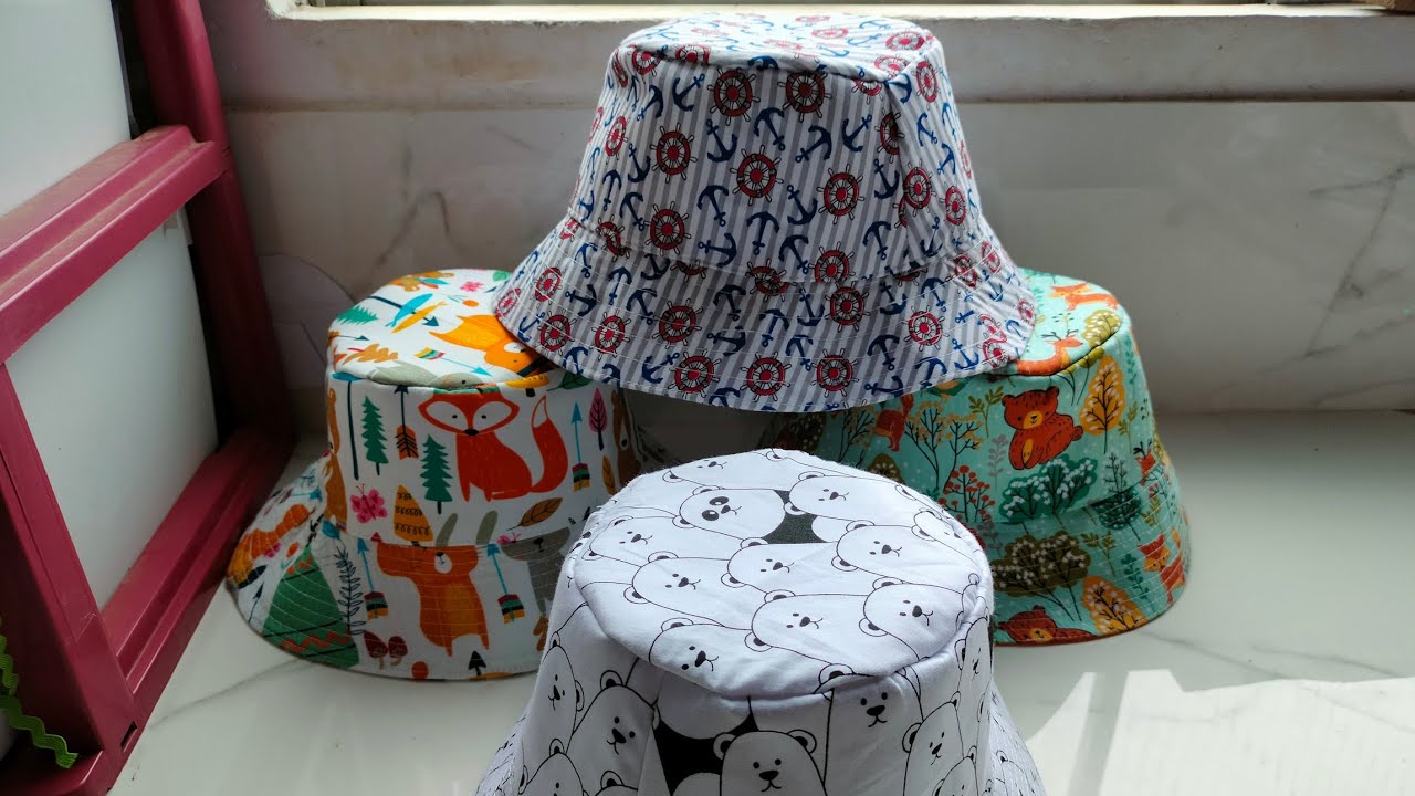 Chapéu bucket infantil com molde adulto e infantil grátis