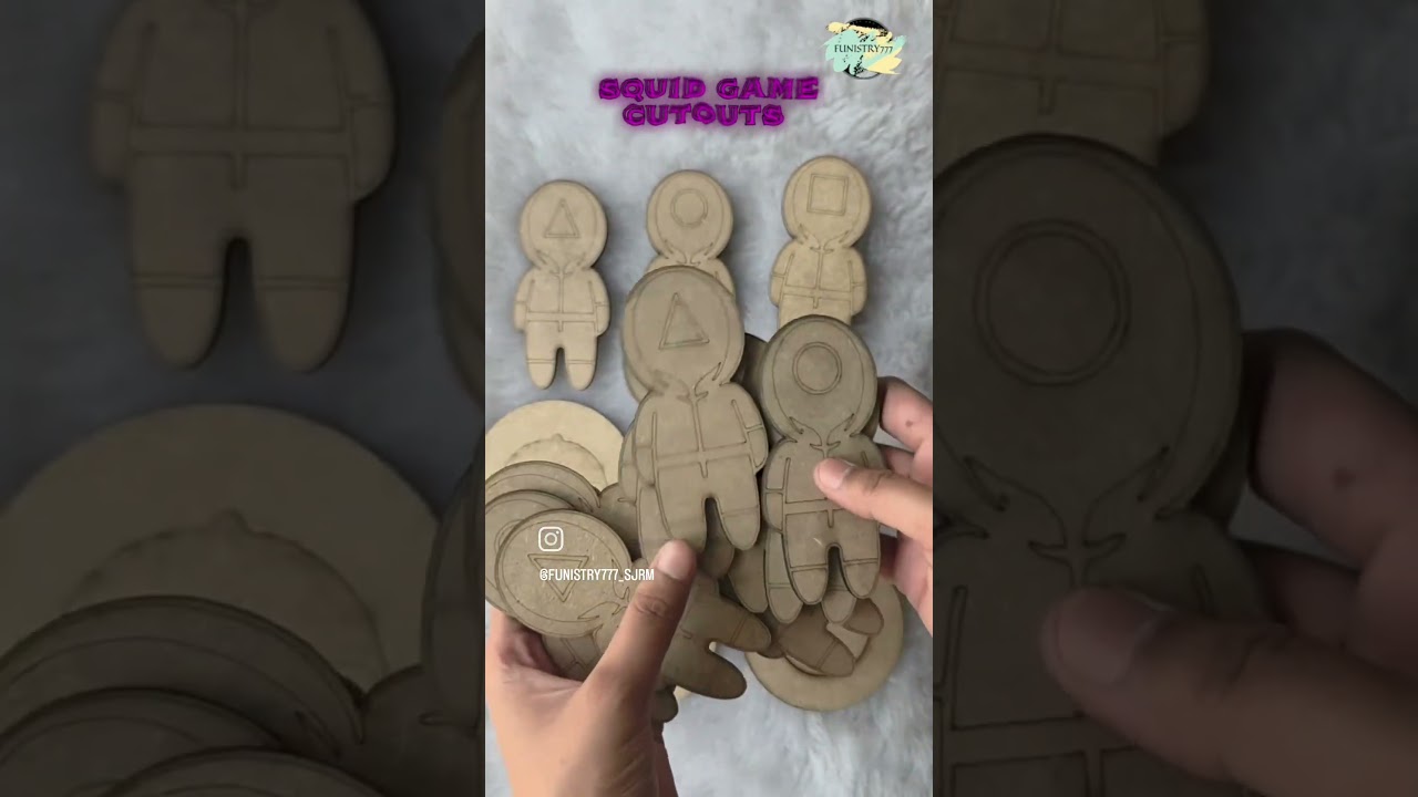 Gra rozpoczęta! Nasze wycięcia z płyty MDF inspirowane grą Squid Game są gotowe, by wnieść dreszczyk emocji do Twojej przestrzeni. #squidgame