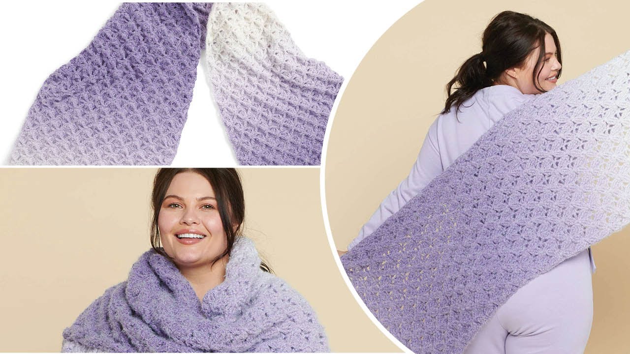 Deep Crochet Texture Pretty Flowers Shawl