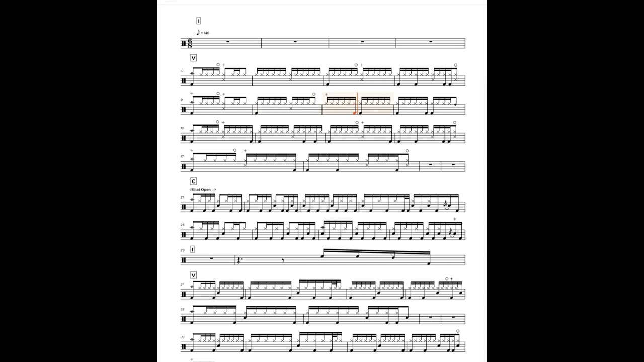 [Preview] Over My Head-Thirty Seconds To Mars(146)-drum sheet music,drumtab,drumscore,드럼악보
