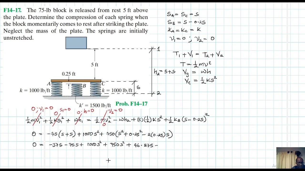 F14–17 Kinetics of a Particle: Work and Energy (Chapter 14: Hibbeler Dynamics) Benam Academy