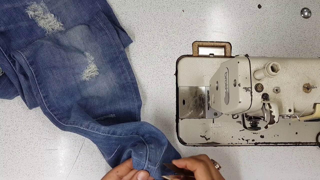 الحلقة الخامسة كيفية خياطة السروال من أسفل القدمين (  لوغلي )