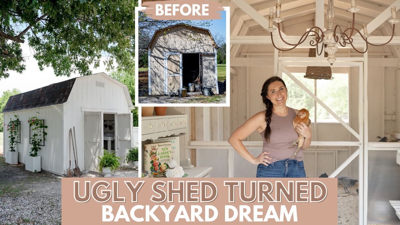 🐓 CHICKEN COOP TOUR 😍✨ | Old Shed to DREAMY Chicken Mansion + Raised Bed Garden | FARMHOUSE LIVING
