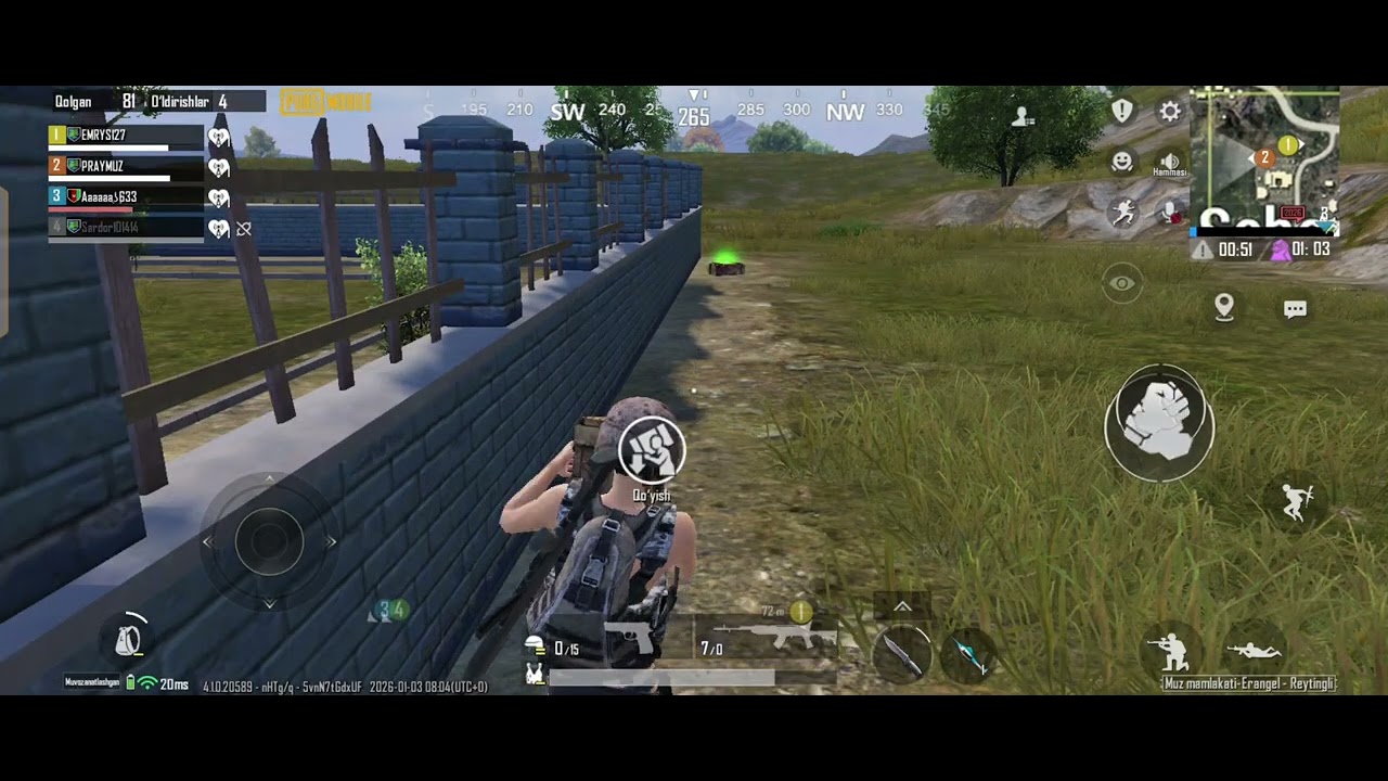 PUBG MOBILE/ OZGINA QOLGANDI