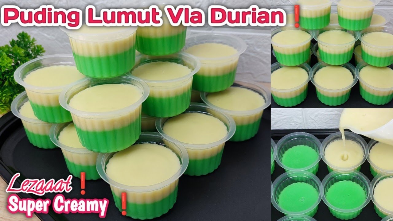 RESEP PUDING LUMUT vLa DURIAN !! ENAK BANGET ❗super creamy bikin nagih!!