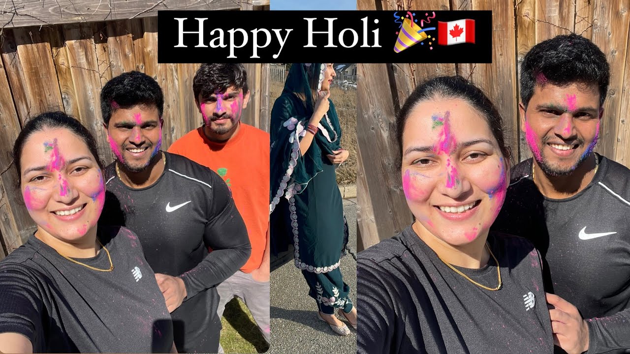 Canada m manai holi❤️| Mandir of canada🙏 |Happy holi🎉 #nikkisworld