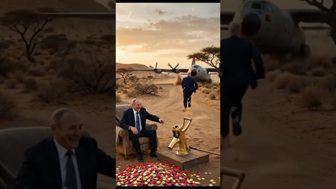 Trump destroyed hand pump with shovel Putin laughing Comedy memes 🤪#shortsfeed #satire #ai #comedy