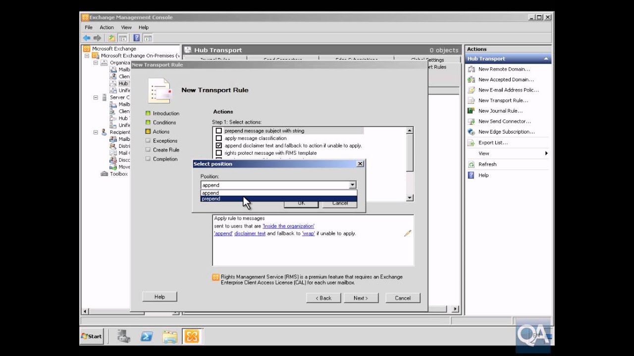 Demo 43 Message Transport Rules.avi