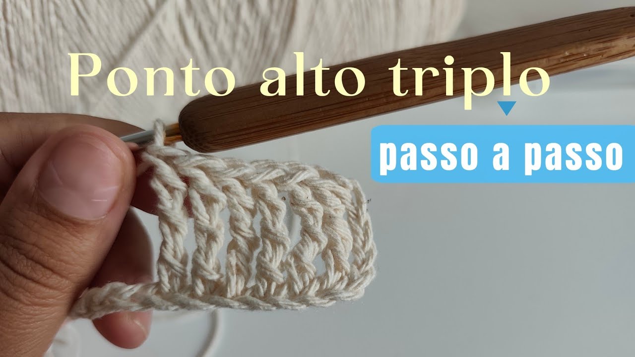 Ponto alto triplo | Passo a passo | Crochê para iniciantes 🌷