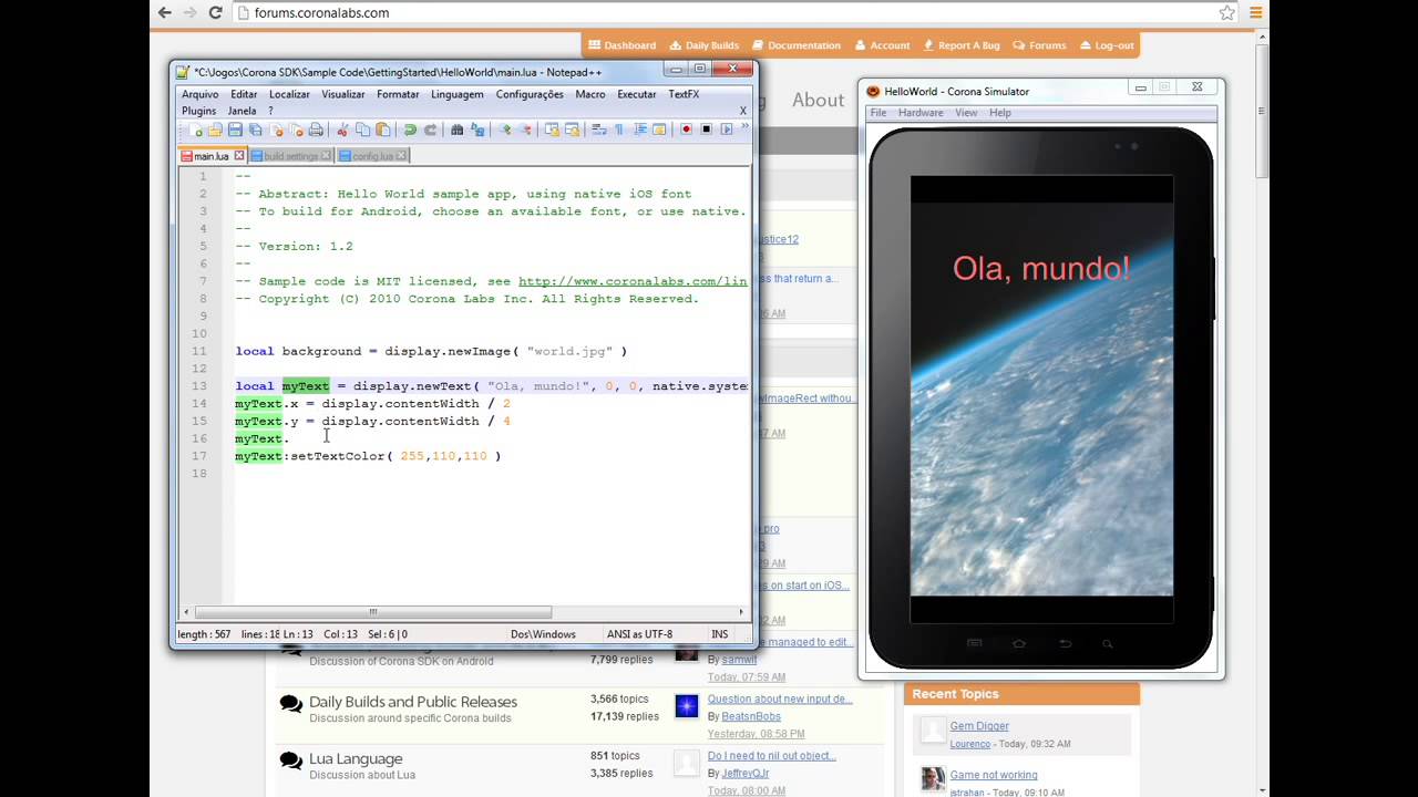 Primeiro Projeto de Exemplo - Hello World, com Go Guguti Games