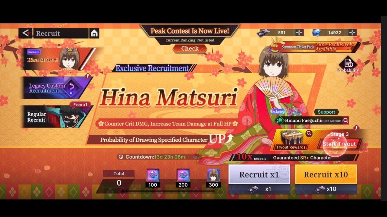 Hana Matsuri Hinami pulls (600 pulls and building) | #tokyoghoulbtc 