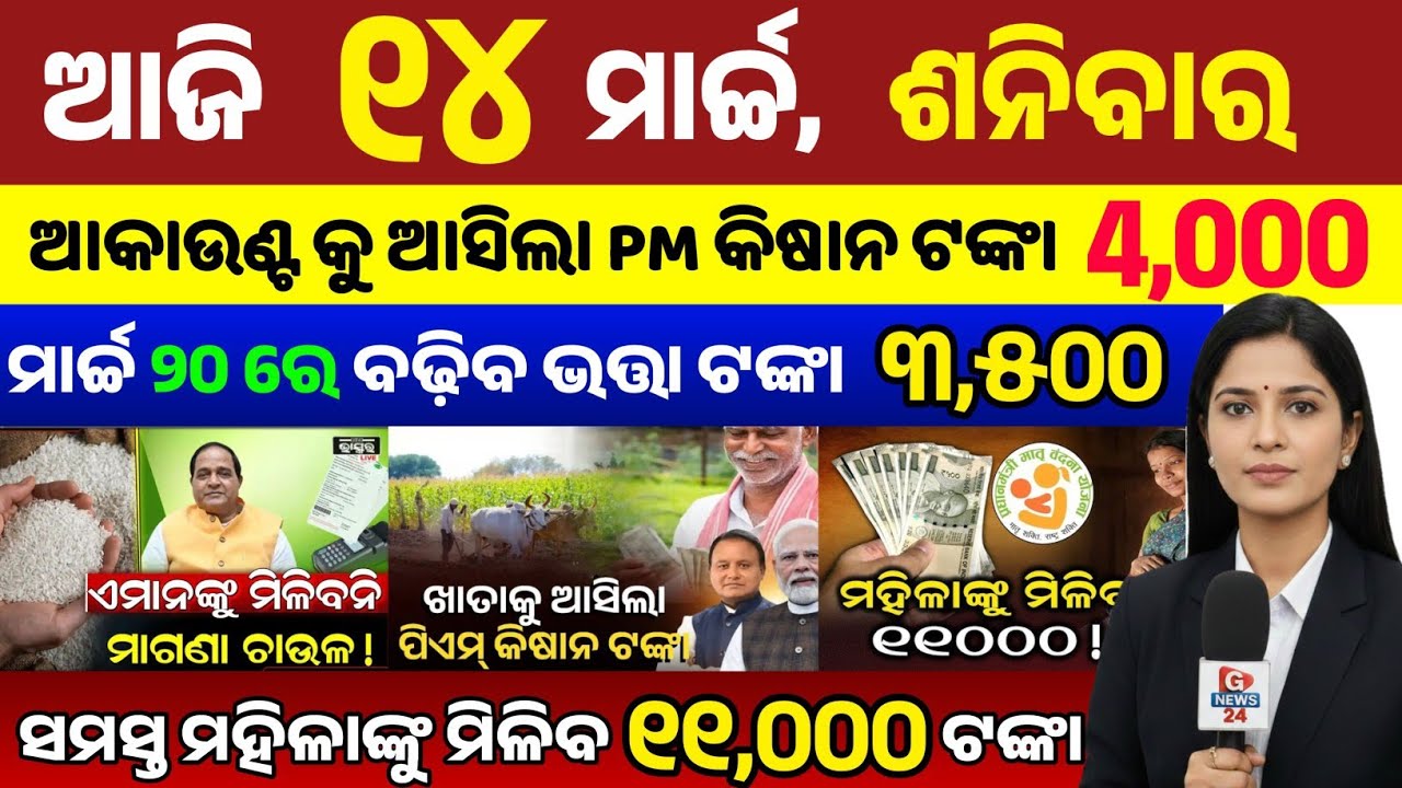 today's odia news/ 14 March/odisha news today/pm kisan yojana/subhadra yojana/odisha news/news