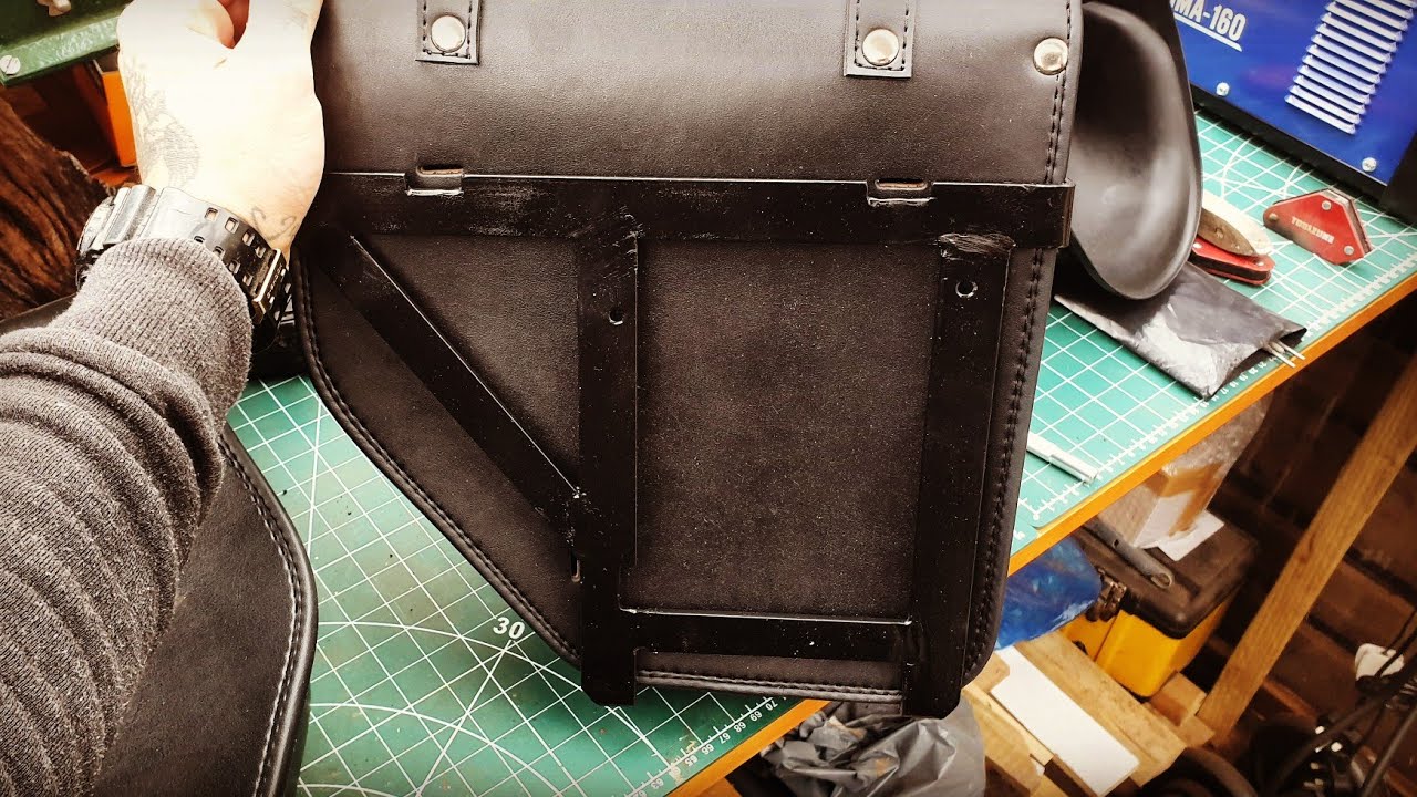 DIY How to make motorcycle saddle bags luggage suport system brackets VBC Yamaha ybr125 custom