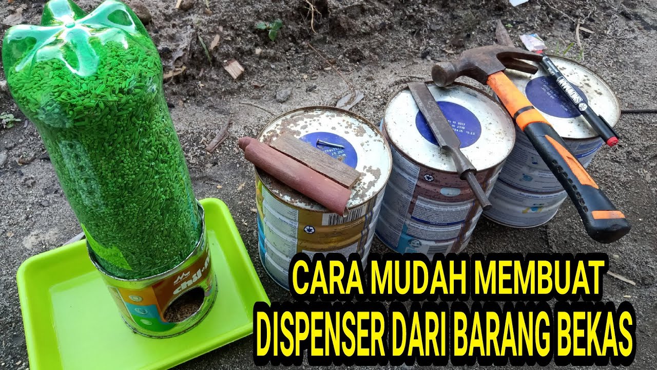 CARA MEMBUAT TEMPAT PAKAN LOVEBIRD DARI BOTOL DAN KALENG BEKAS
