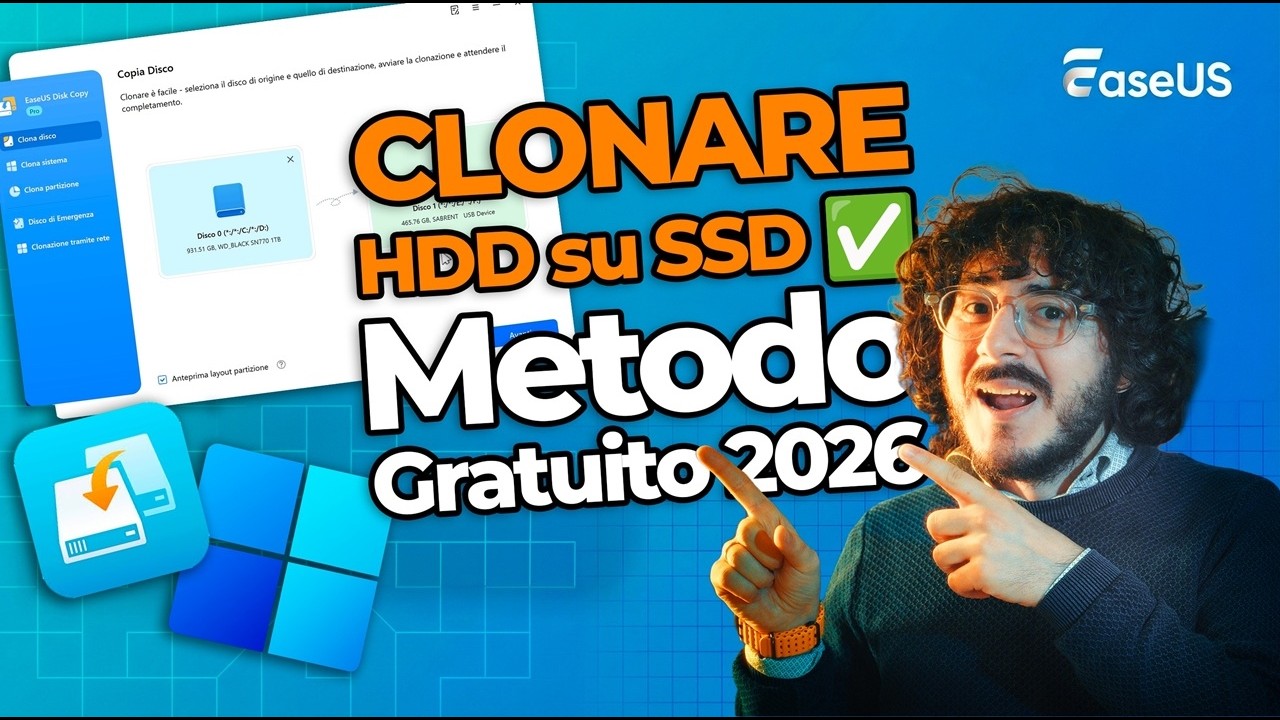 Clonare HDD su SSD✅| Metodo GRATIS 2026