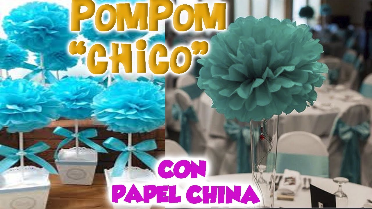 pompones de papel china tamaño CHICO