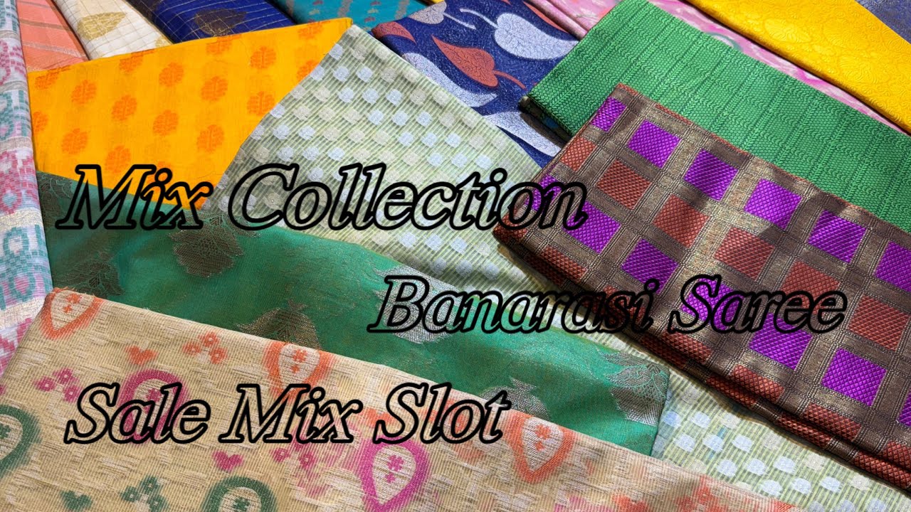 BanarasiSale😱 Mix Saree Slot Collection Cotton Organza Tanchui Tissue All Silk Fabric Factory#viral 