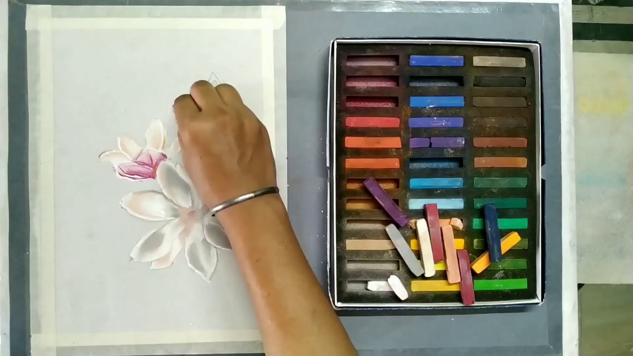 How to draw a flowers painting with soft pastel -  Easy pastel painting ||  Art drashti