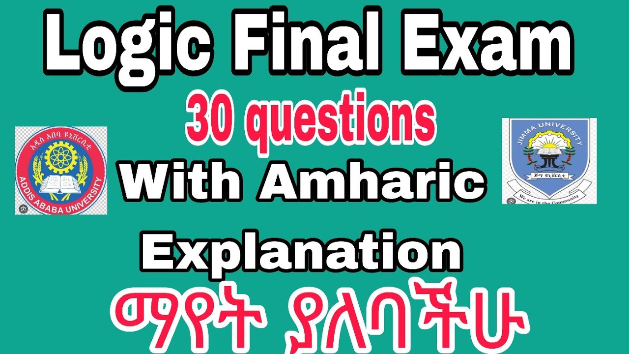 Logic Final Exam chapter 4 based questions part 8 with explanations#ethiopia#freshman#education 