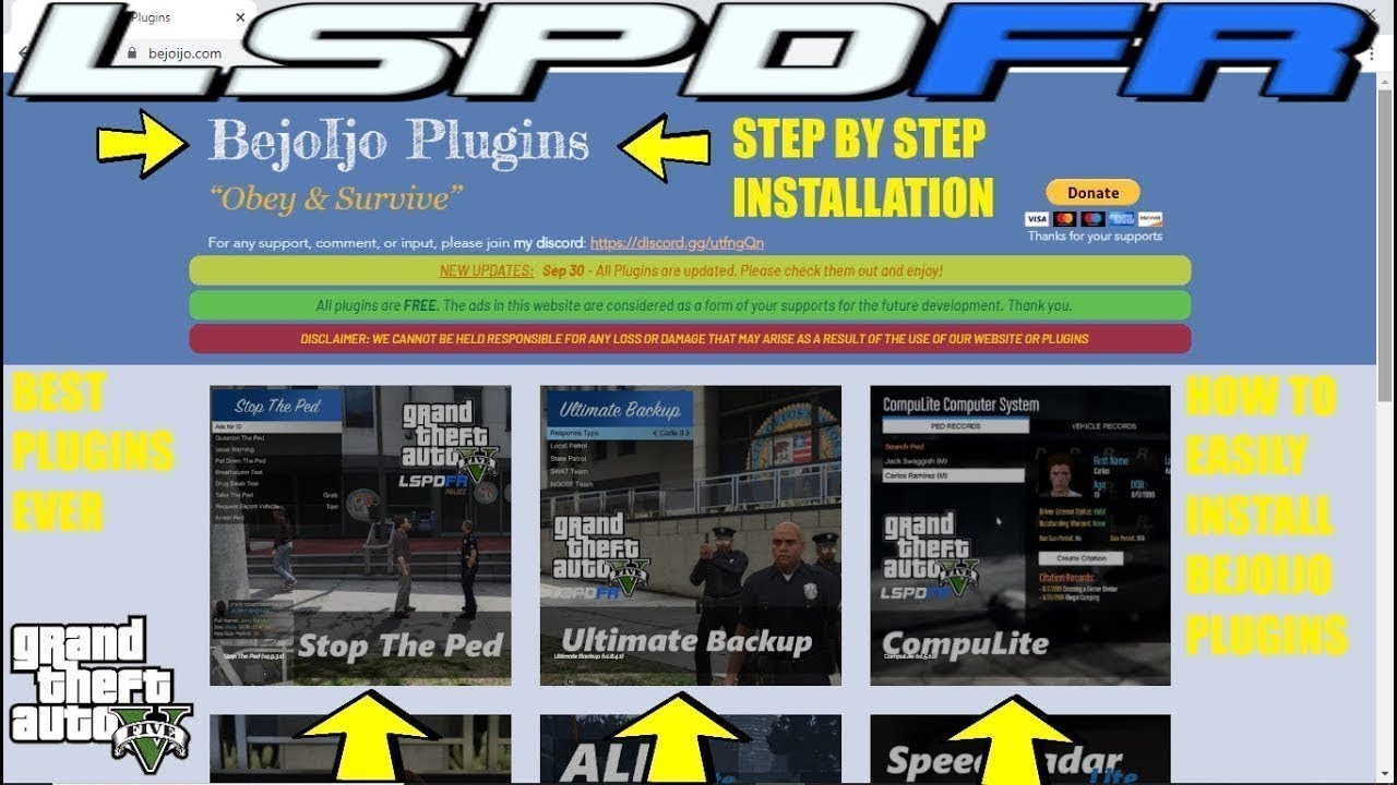 Как установить StopThePed, Ultimate Backup и Compulite (обновлены плагины Bejoijo) #LSPDFR