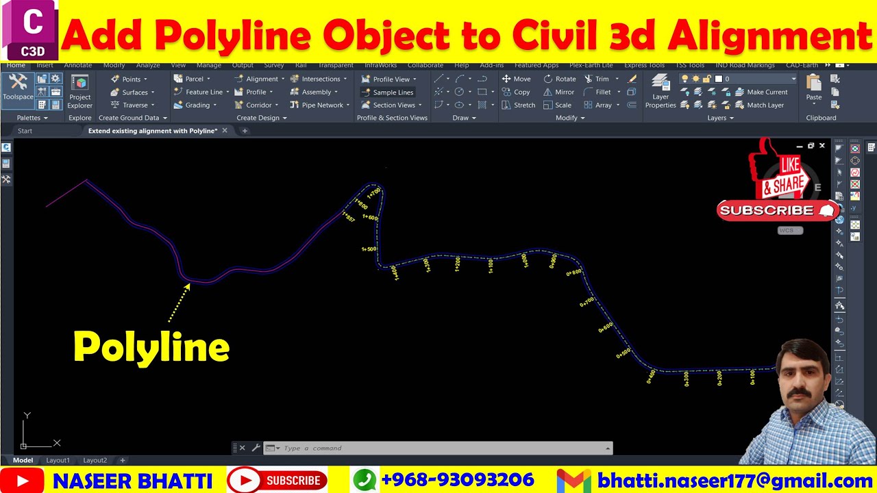 Add Polyline Object to Civil 3d Alignment | Join Polyline into Civil 3d Alignment | Join Alignments