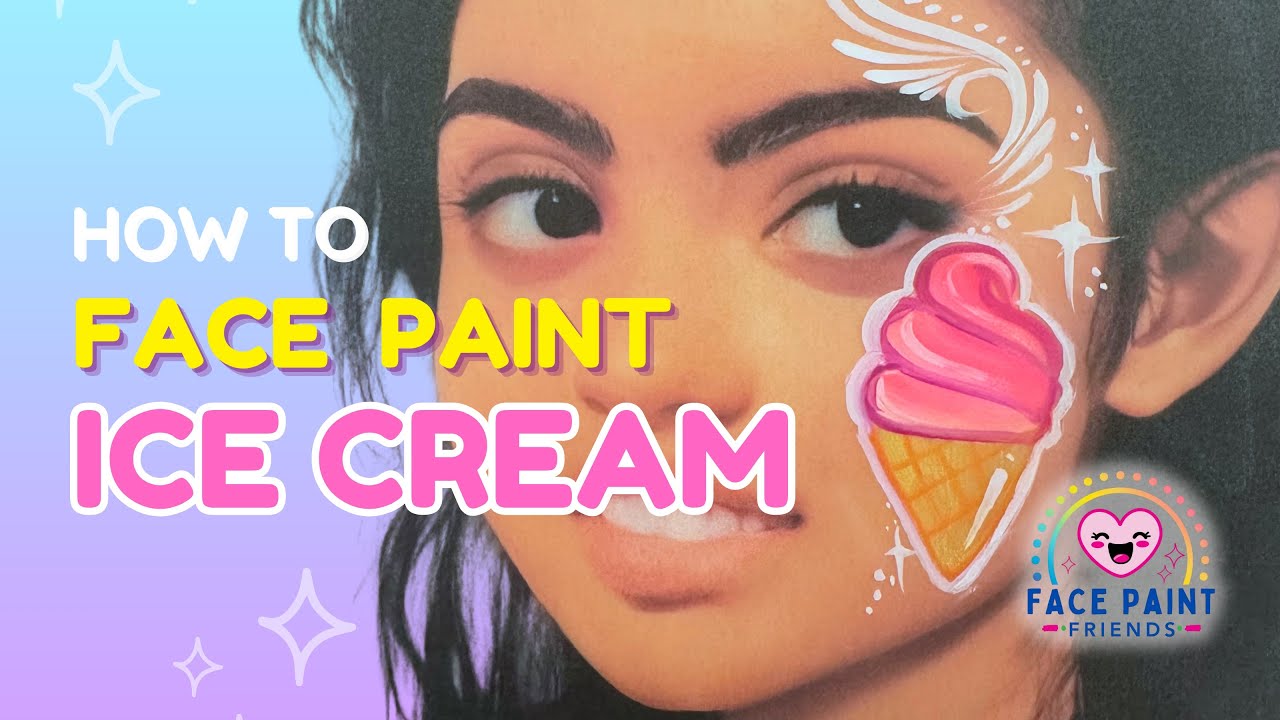 Ice Cream  Face Paint Tutorial with Fast Demo 💨