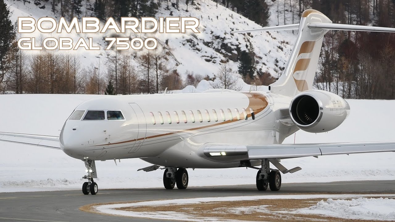 Bombardier Global 7500 | Landing & Takeoff | St.Moritz Engadin Airport 13.02.2026 #GL7T