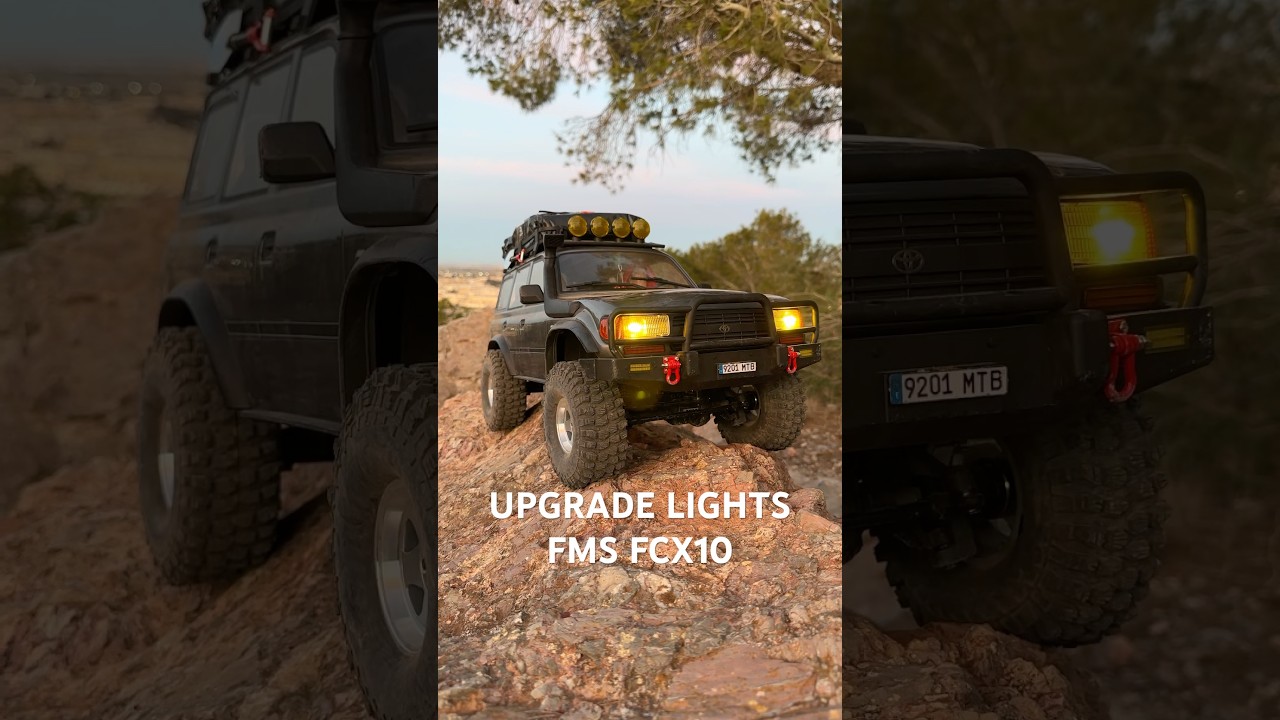 LIGHTING UPGRADE on FMS FCX10 LC80: running lights, reverse lights, and brake lights!!! #rc #offroad