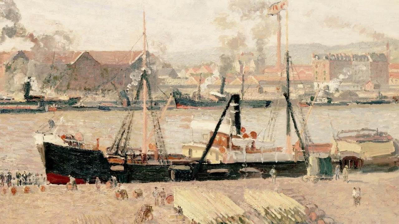 Rouen Port, Unloading Wood (1898) by Camille Pissarro | 4K Frame TV Art