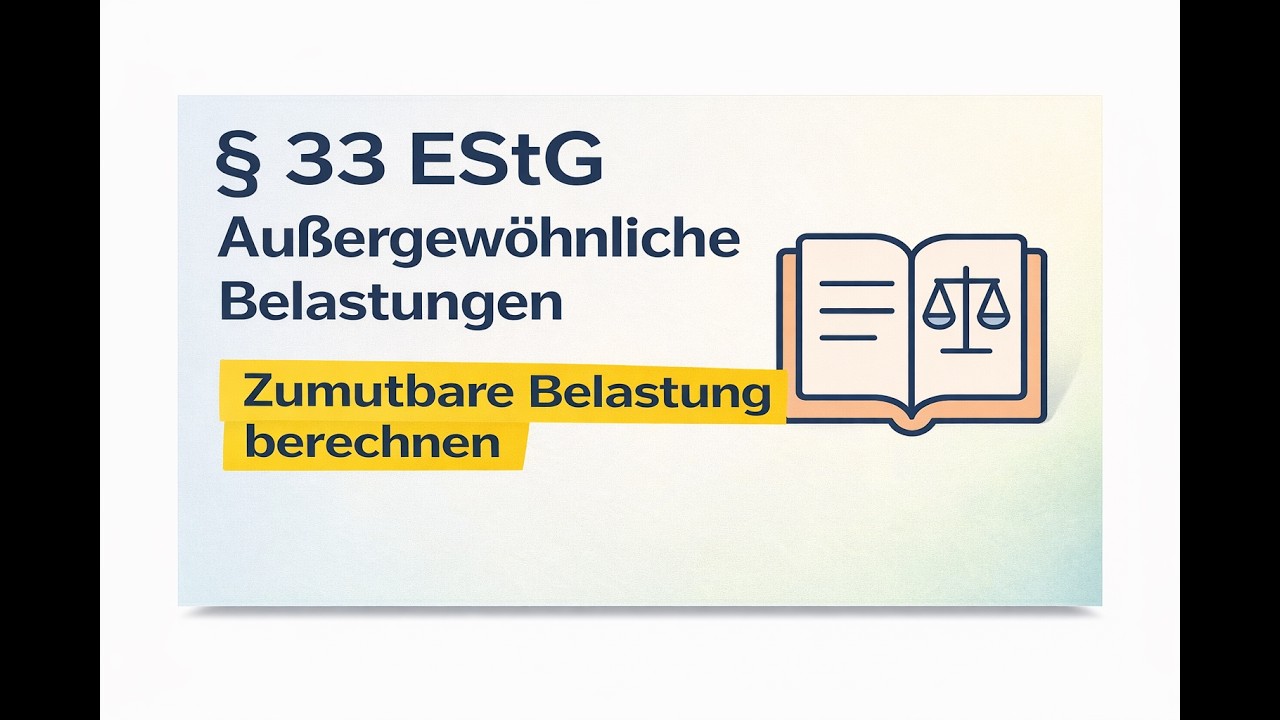 § 33 EStG – Außergewöhnliche Belastungen: Berechnung der zumutbaren Belastung (VZ 2025)