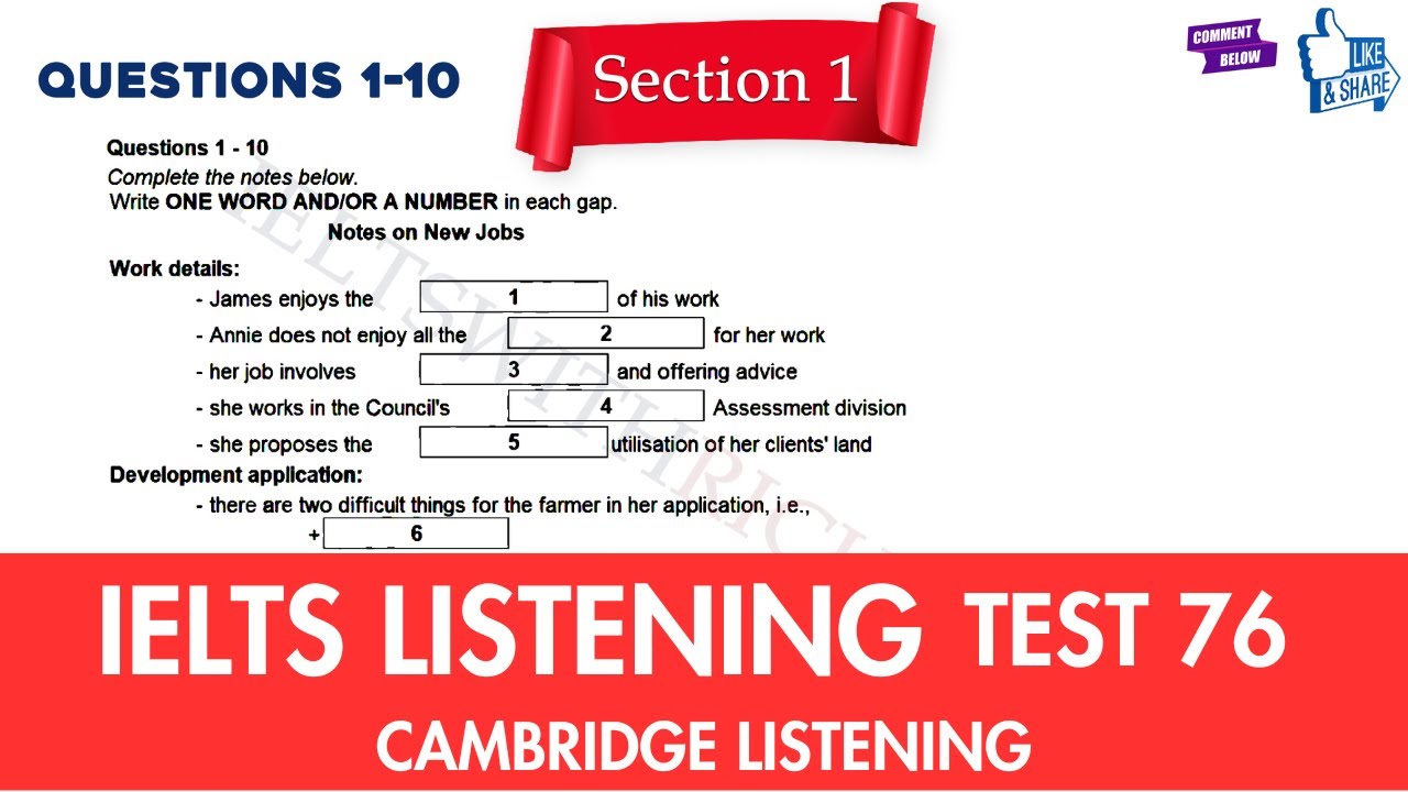 Practice IELTS Listening | Test 76 (Notes On New Job) | Cambridge Listening | Practice Now