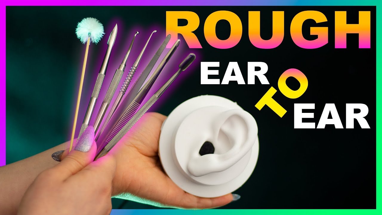 ASMR Rough Ear Cleaning ( no talking ) 1 hour Intense Ear to Ear Penetrating