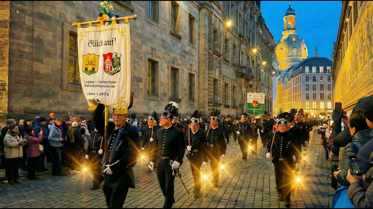 Große Bergparade Dresden 2025 – komplette Parade vor Frauenkirche & Fürstenzug