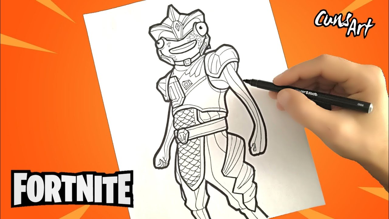 COMO DIBUJAR AL PALITO DE PESCADO ATLANTIS DE FORTNITE | DIBUJOS DE FORTNITE | CunsArt