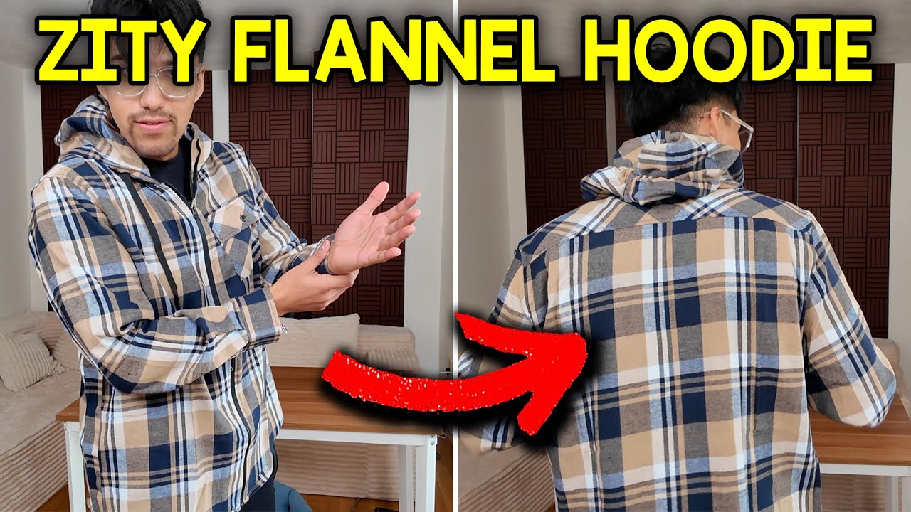 Trying On The ZITY Hooded Flannel