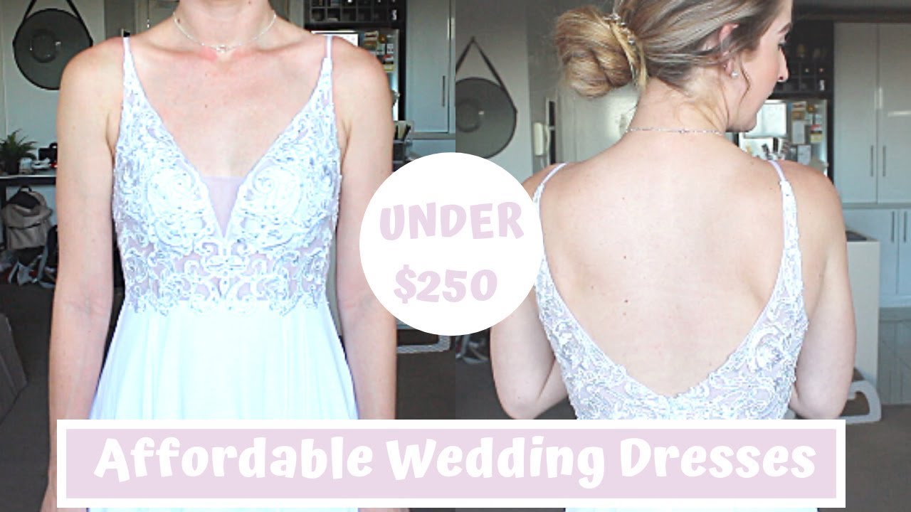 AFFORDABLE WEDDING DRESS TRY ON | UNDER $250 | JJSHOUSE