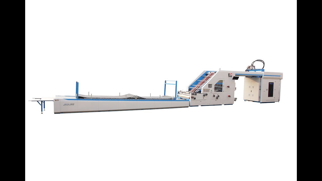 SFC automatic 3 in 1 servo 5ply flute laminator/flöjt lamineringsmaskin#packaging#corrugated box