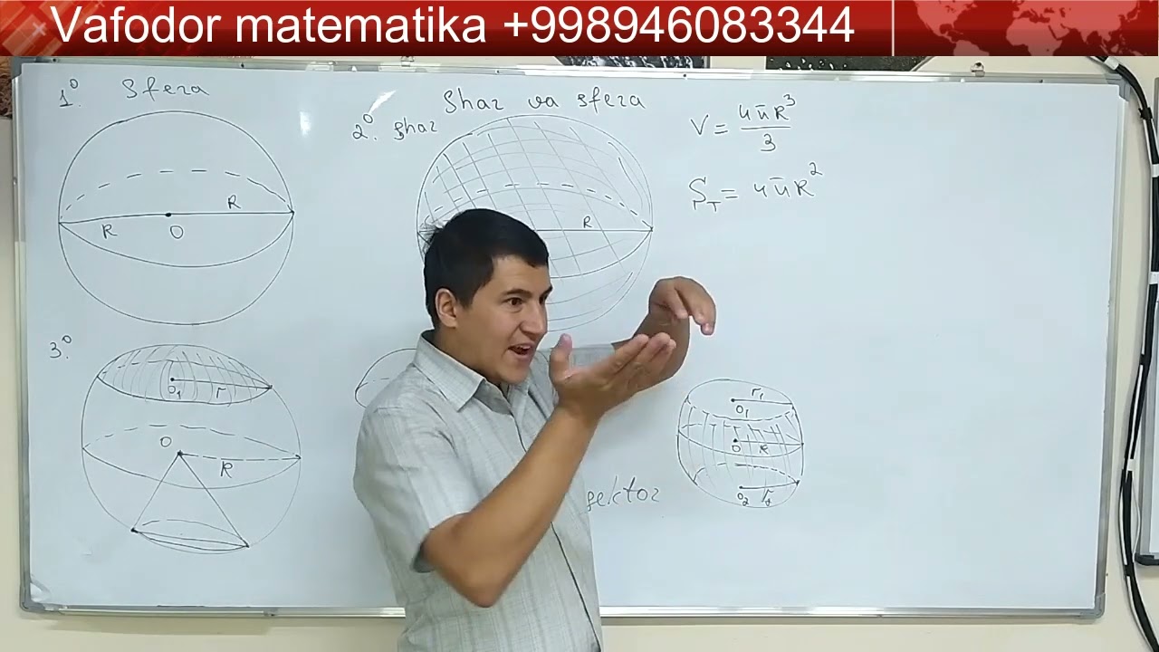 98-dars, Shar va sfera, geometriya