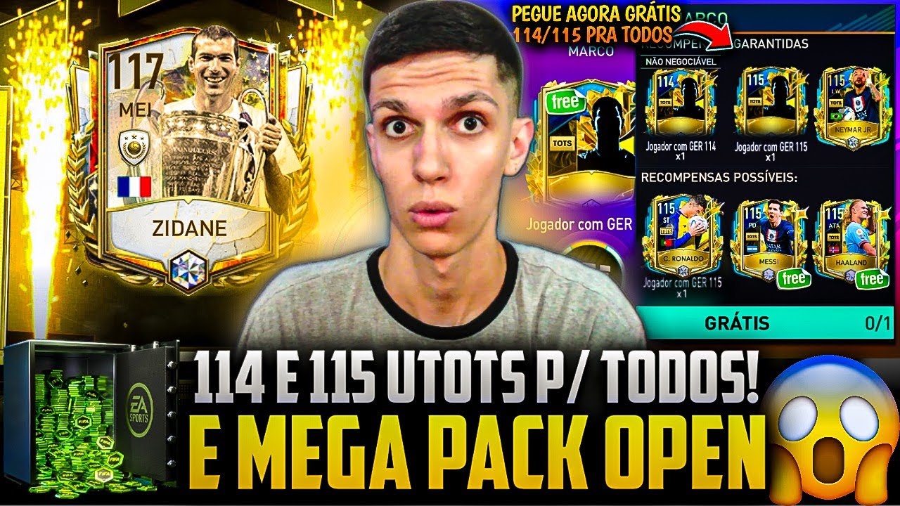 COMO PEGAR 114 & 115 UTOTS AGORA GRÁTIS P/ TODOS😱 ZIDANE 117 VEIO! PACK OPEN🔥 FIFA MOBILE 23