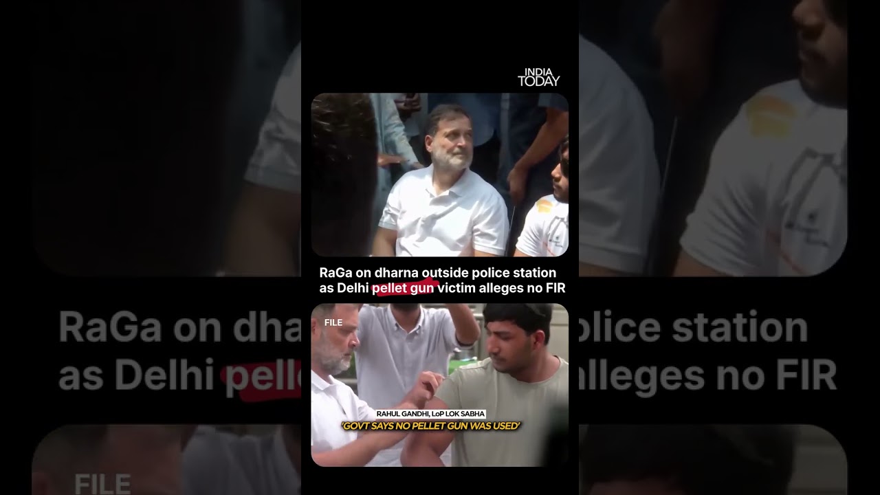 Rahul Gandhi Protests With Alleged Pellet-Gun Victim Outside Delhi Police Station Over FIR Refusal