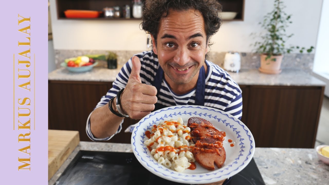 Stuvade makaroner med falukorv och ketchup | Markus Aujalay