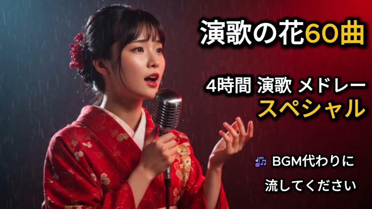 舞台で響く日本演歌｜演歌の花60曲・4時間スペシャル演歌メドレー【BGM代わりに】