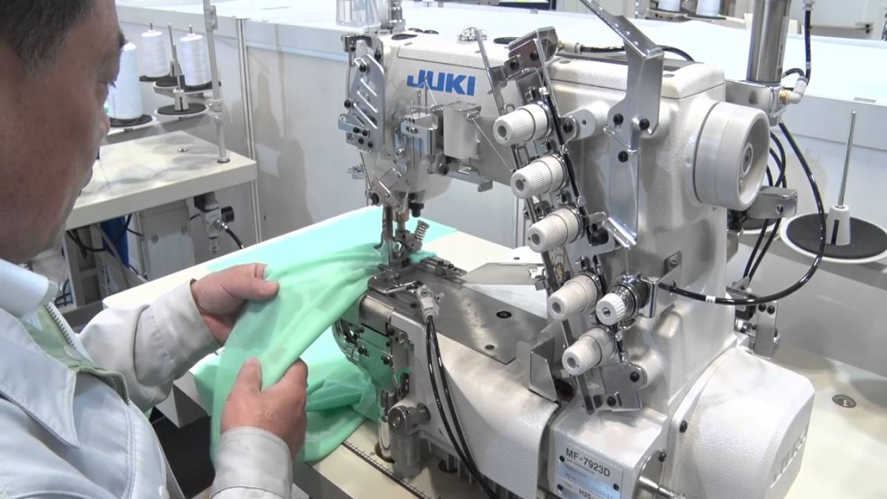 JUKI MF-7923D-H25-E56/UT59 Coverstitch Machine for hemming of Polo shirt