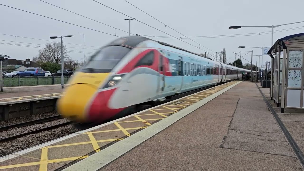 LNER Class 801 - 801204 passing Potters Bar Station on 23/12/24