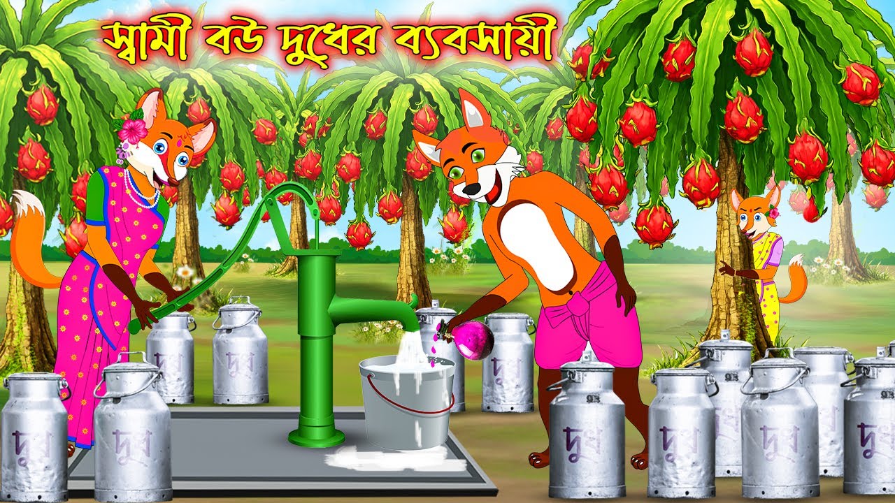 স্বামী বউ দুধের ব্যবসায়ী | Sami Bou Dudher Bebsahi | Bangla Cartoon | Fox Cartoon | Interesting