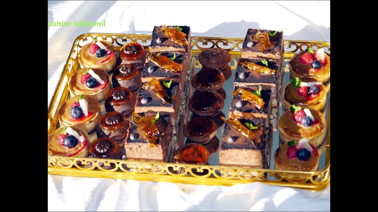 بلاطو للكاطو المسائي بثلاث وصفات حلوة رائعة موس الشوكولا+براونيز +تارتوليت بالكريمة (الجزء الثاني)