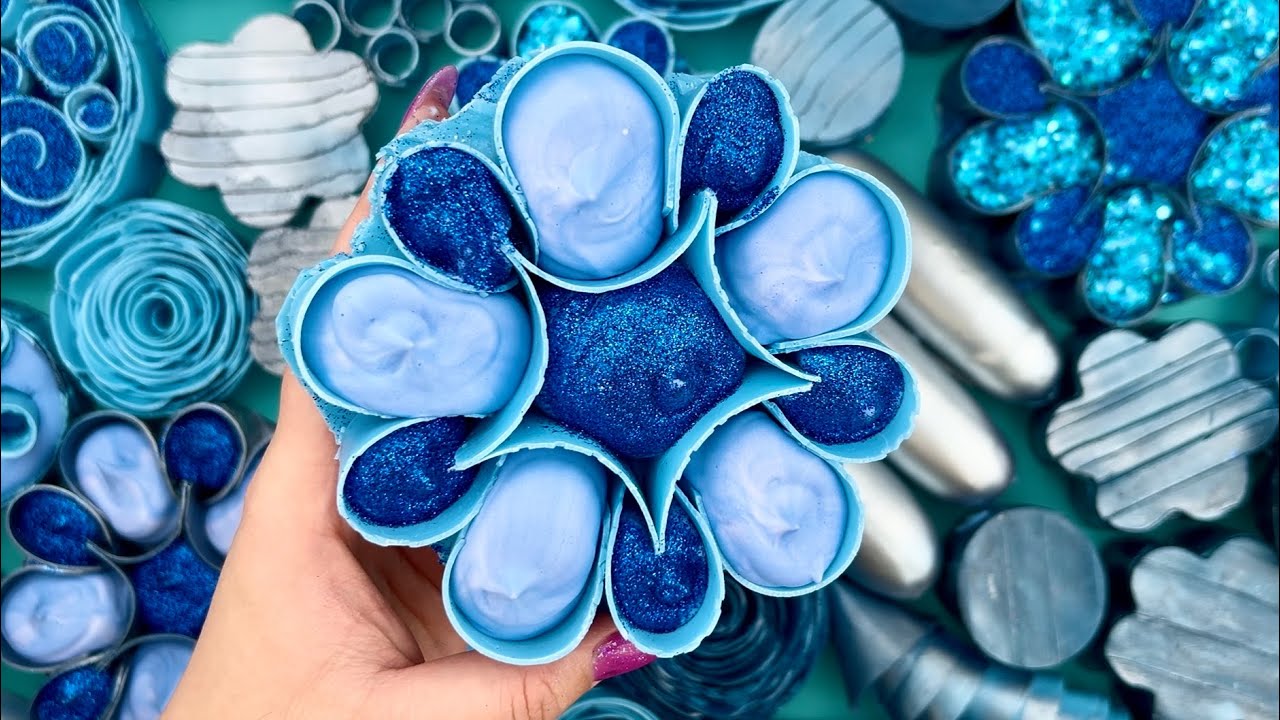 Calming ASMR SOAP for Anxiety Relief - crushing breaking starch glitter foam for relaxing sounds